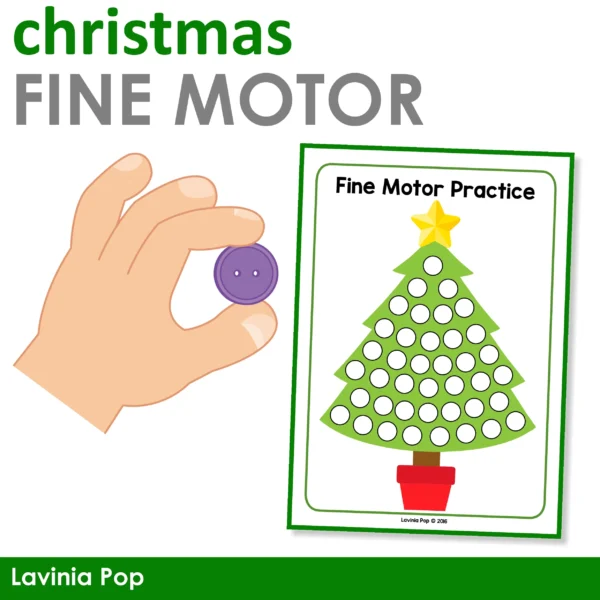 Christmas Tree Fine Motor Practice Mat | FREE Printable Activity for Preschool