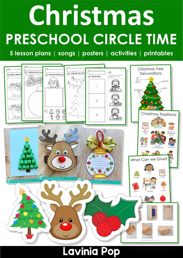 Christmas Preschool Unit | Circle Time Printables and Activities