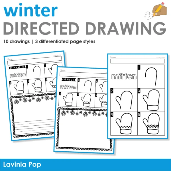 FREE Winter Directed Drawing Printable Activitiy.