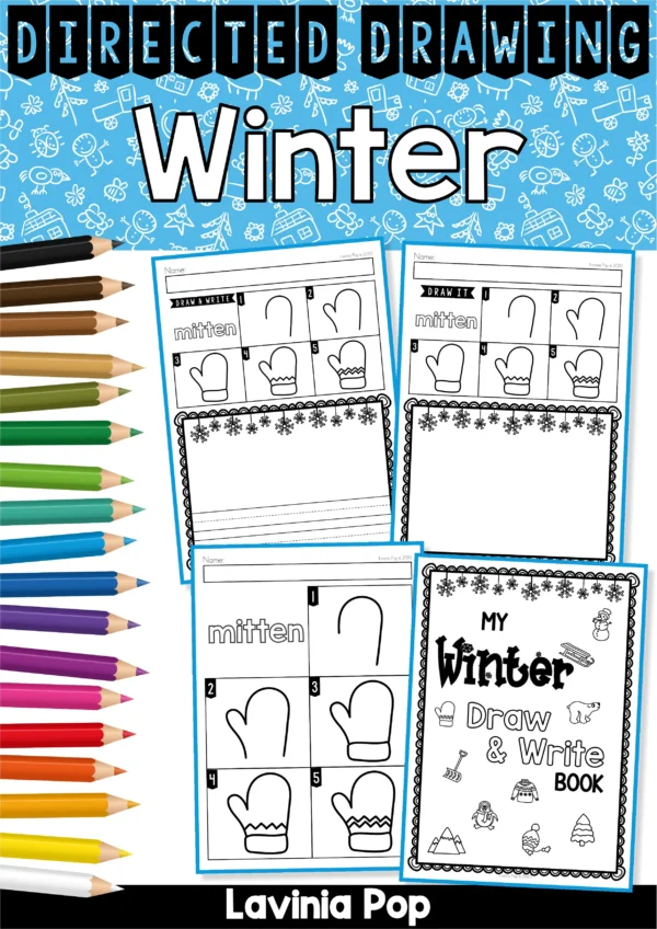 FREE Winter Directed Drawing Printable Activitiy.