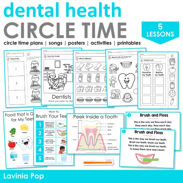 Dental Health Preschool Unit | Circle Time Printables and Activities