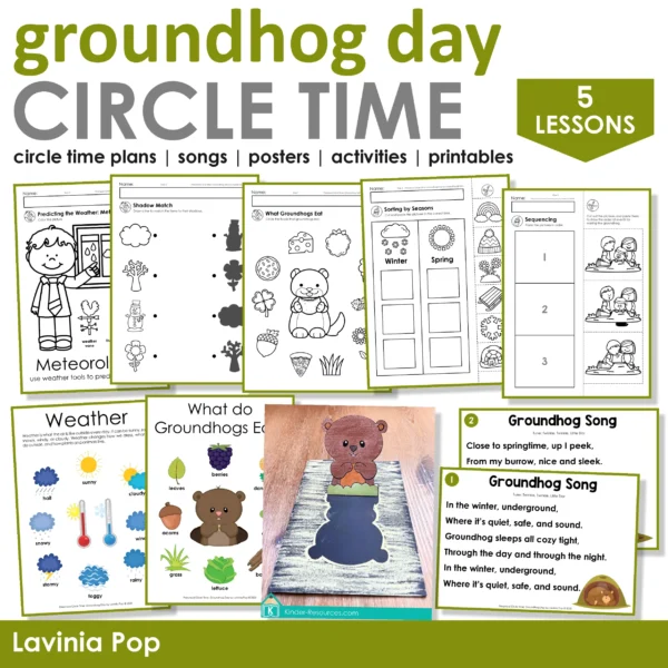 Groundhog Day Preschool Unit | Circle Time Printables and Activities