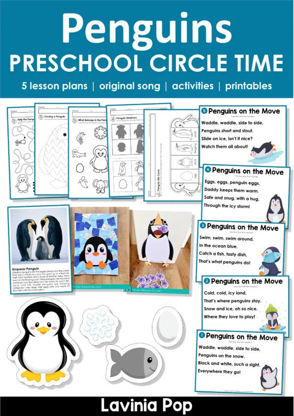 Penguins Preschool Unit | Circle Time Printables and Activities |