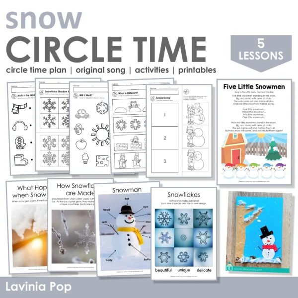 Snow Winter Preschool Unit | Circle Time Printables and Activities |