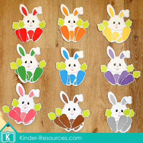 Pet Bunny and Carrot Color Matching Printable Activity | PreK Homeschool | Color Reconition