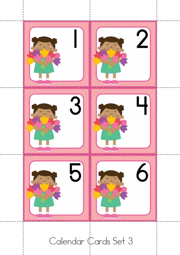 April Calendar Time Cards Pocket Chart | Number Cards, Days of the Week, Season | Spring