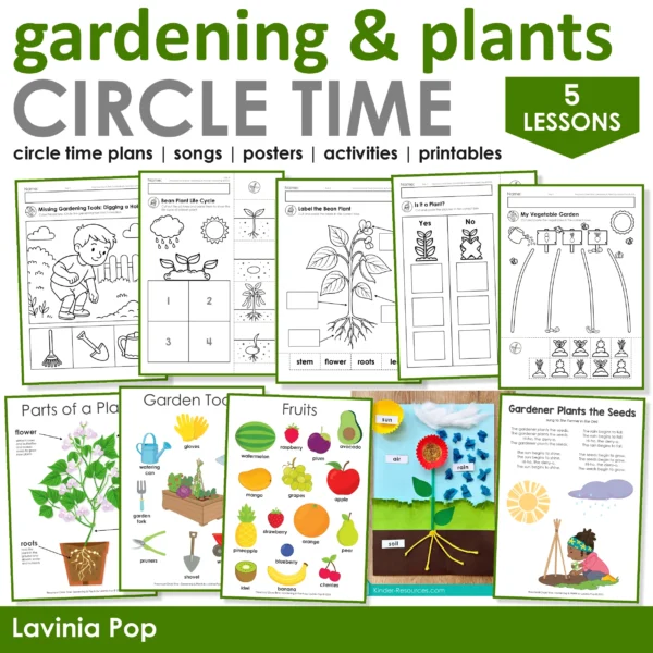 Gardening and Plants Preschool Unit | Circle Time Printables and Activities | Pre-K | Day Care | Homeschool Currciuclum
