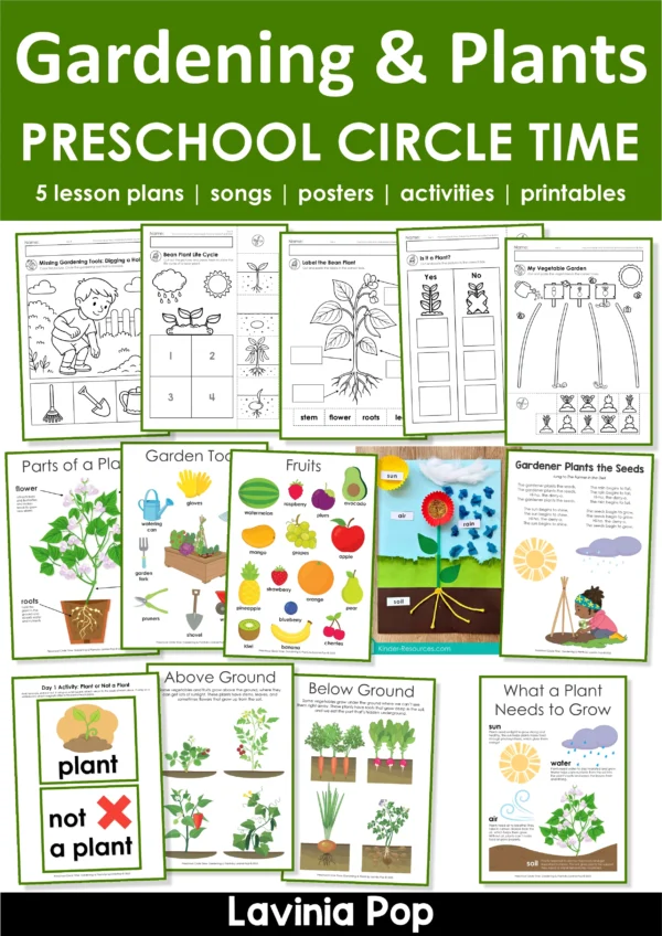 Gardening and Plants Preschool Unit | Circle Time Printables and Activities | Pre-K | Day Care | Homeschool Currciuclum
