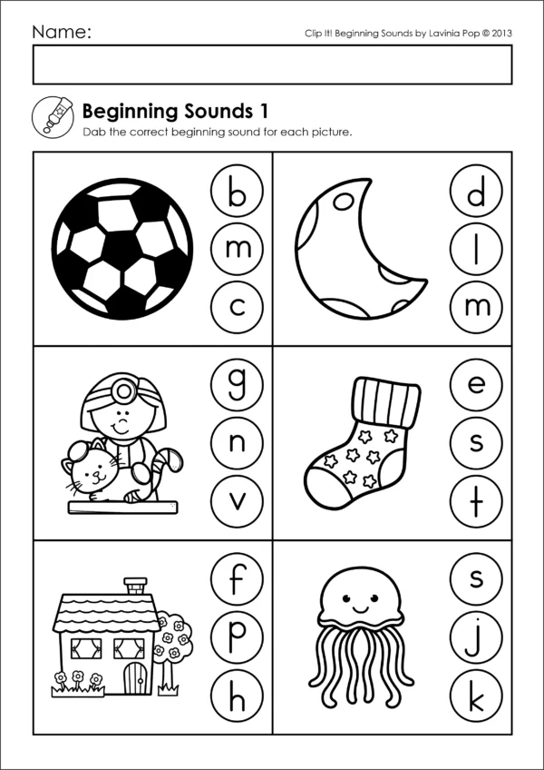 Phonics Worksheets for Kindergarten CVC Words • Short Vowels • Letter Sounds