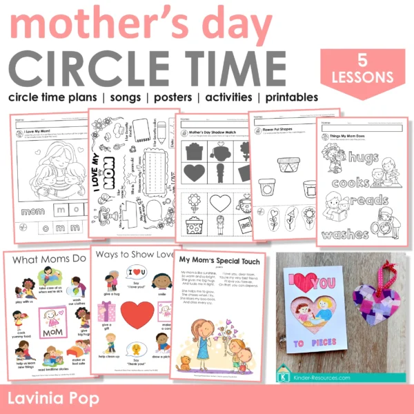 Mother’s Day Preschool Activities | Circle Time Printables and Activities | Pre-K | Day Care | Homeschool Currciuclum | Mother’s Day Preschool Activities