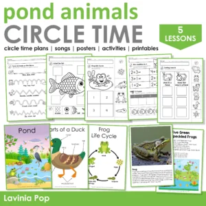 Pond Theme Preschool Unit | Circle Time Printables and Activities | Pre-K | Day Care | Homeschool Currciulum |