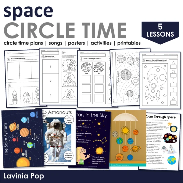 Space Theme Preschool Unit | Circle Time Printables and Activities | Pre-K | Day Care | Homeschool Currciulum