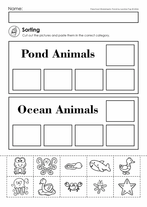 Pond Theme Worksheets & Activities for Preschool & Kindergarten | Alphabet, Numbers, Science