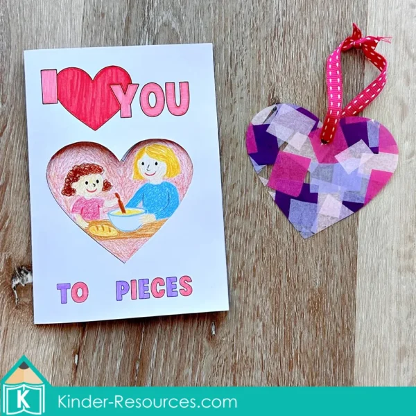 Mother’s Day Preschool Activities | Printable Mother's Day Craft and Card for Preschool and Kindergarten I Love You to Pieces
