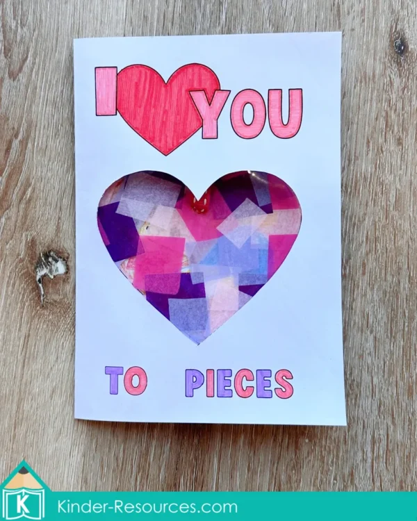 Mother’s Day Preschool Activities | Printable Mother's Day Craft and Card for Preschool and Kindergarten I Love You to Pieces