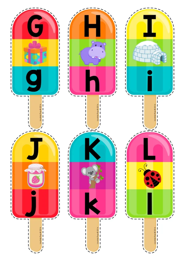 FREE Popsicle Alphabet & Beginning Sounds Activity printable for preschool and kindergarten | Lavinia Pop