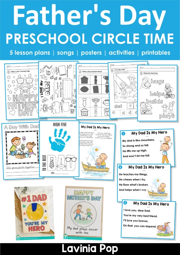 Father's Day Theme Preschool Unit | Circle Time Printables and Activities | Pre-K | Day Care | Homeschool Currciulum