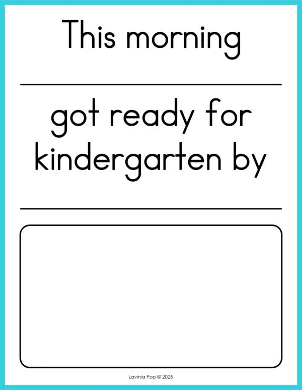 Free editable class book activity How We Got Ready for Kindergarten, inspired by the book Miss Bindergarten Gets Ready for Kindergarten. Includes student page and cover page for the first day of school.