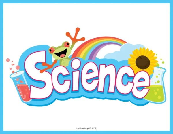 Science center poster for preschool and kindergarten hands-on learning activities | Free to Download from Kinder-Resources | Lavinia Pop