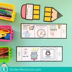 All About Me Pencil Activity for First Week of Kindergarten and First Grade