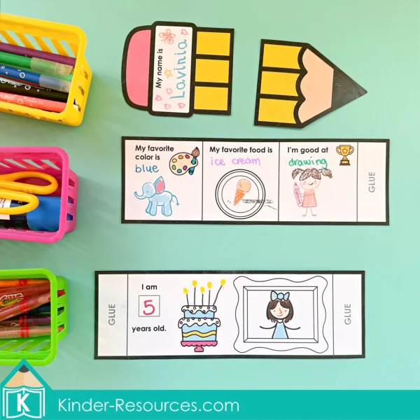 All About Me Pencil Activity for First Week of Kindergarten and First Grade