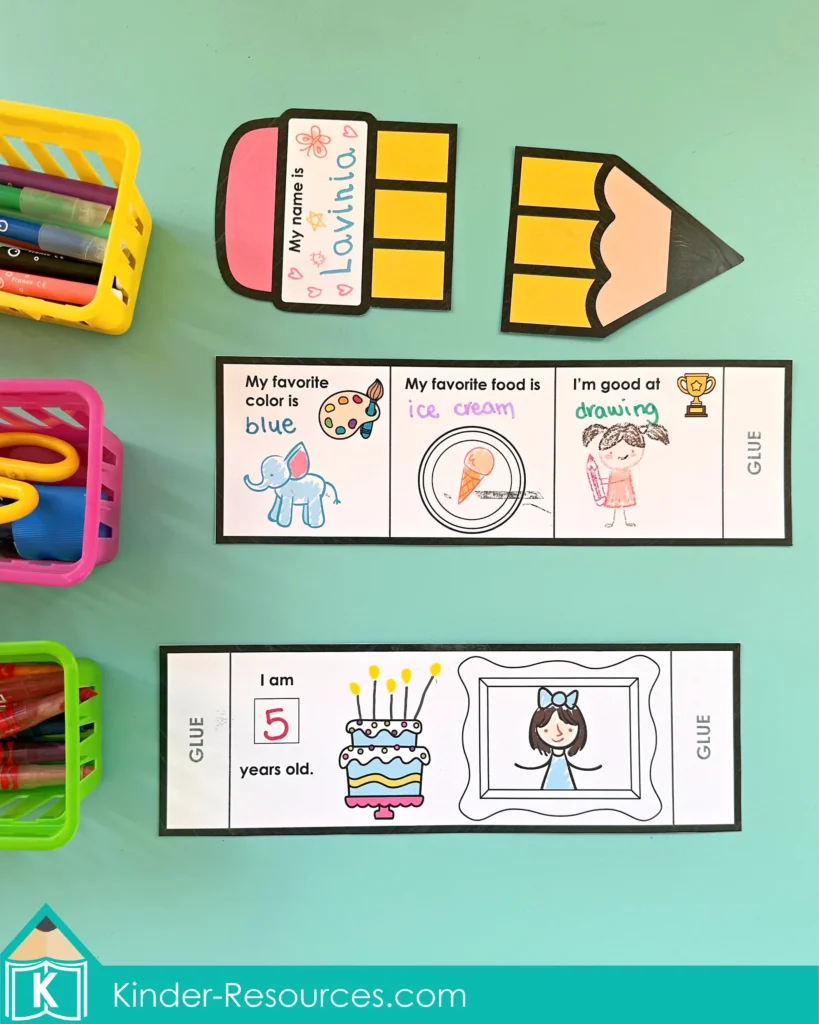 All About Me Pencil Craft for Kindergarten and First Grade