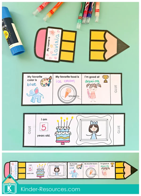 All About Me Printable Pencil Activity for Kindergarten and First Grade