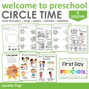 Welcome to Preschol Circle Time Plan | A full week of structured preschool activities, songs, and lessons to help preschoolers settle into the preschool classroom.
