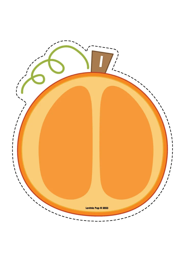 Pumpkin counting mat with blank pumpkin shape for adding counters – free printable math activity for preschool.