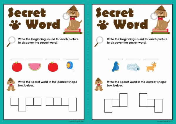 Kindergarten Sight Word Worksheets with a detective twist! Solve picture puzzles, practice beginning sounds, and master pre-primer sight words.
