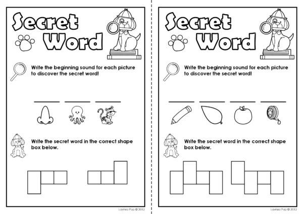 Secret Word Pre-Primer Sight Word Activity for Kindergarten. Build phonics, beginning sounds, and sight word recognition with fun puzzles.