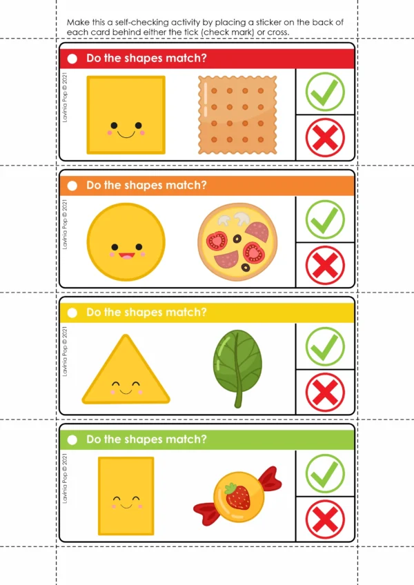 FREE 2D shape recognition task cards for kindergarten with square, circle, triangle, and rectangle shapes to clip answers