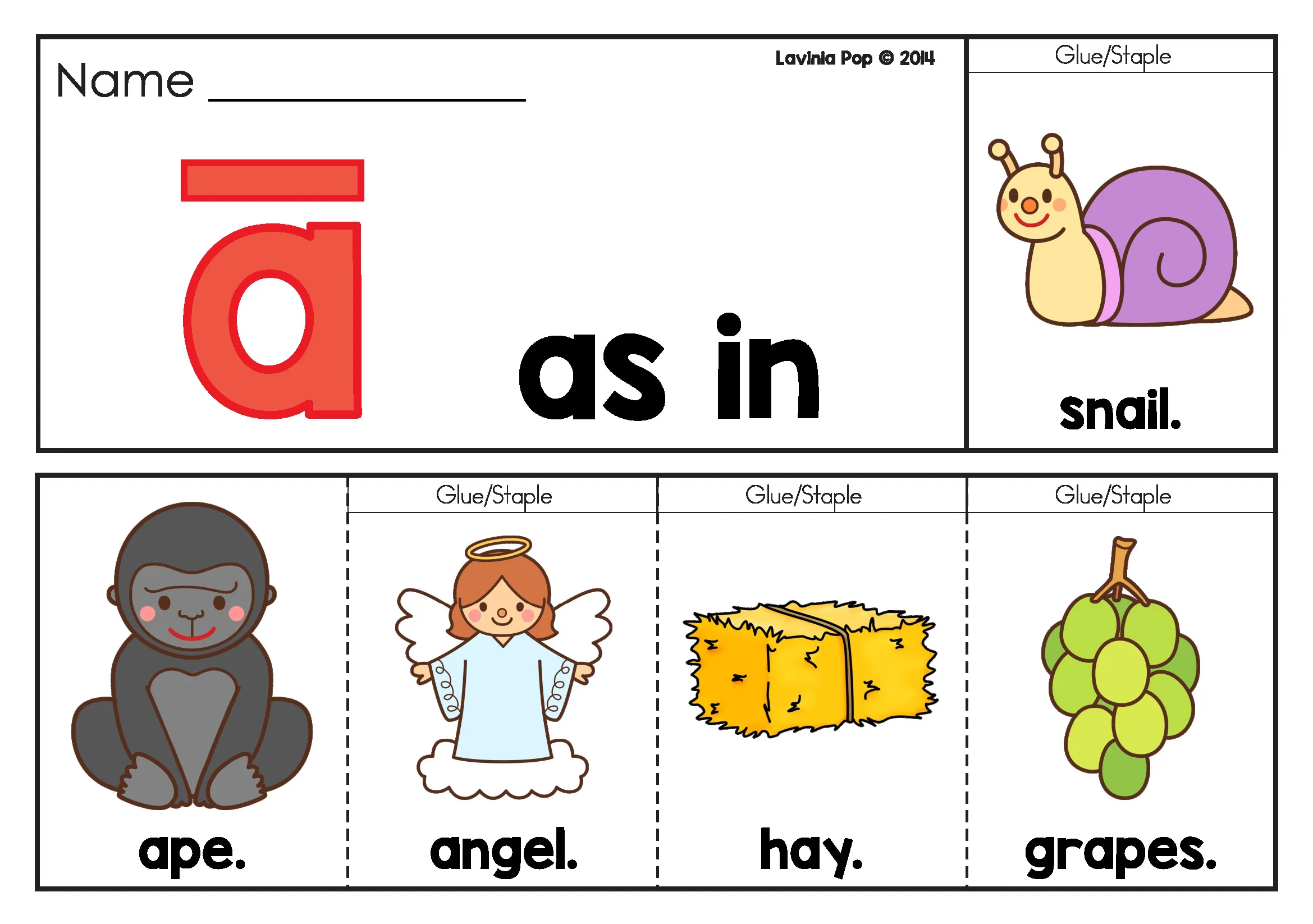 Long Vowel Flip Books and Labeling Worksheets Long A Color Long vowel flip books and labeling worksheets long A color flip book with picture supported phonics words