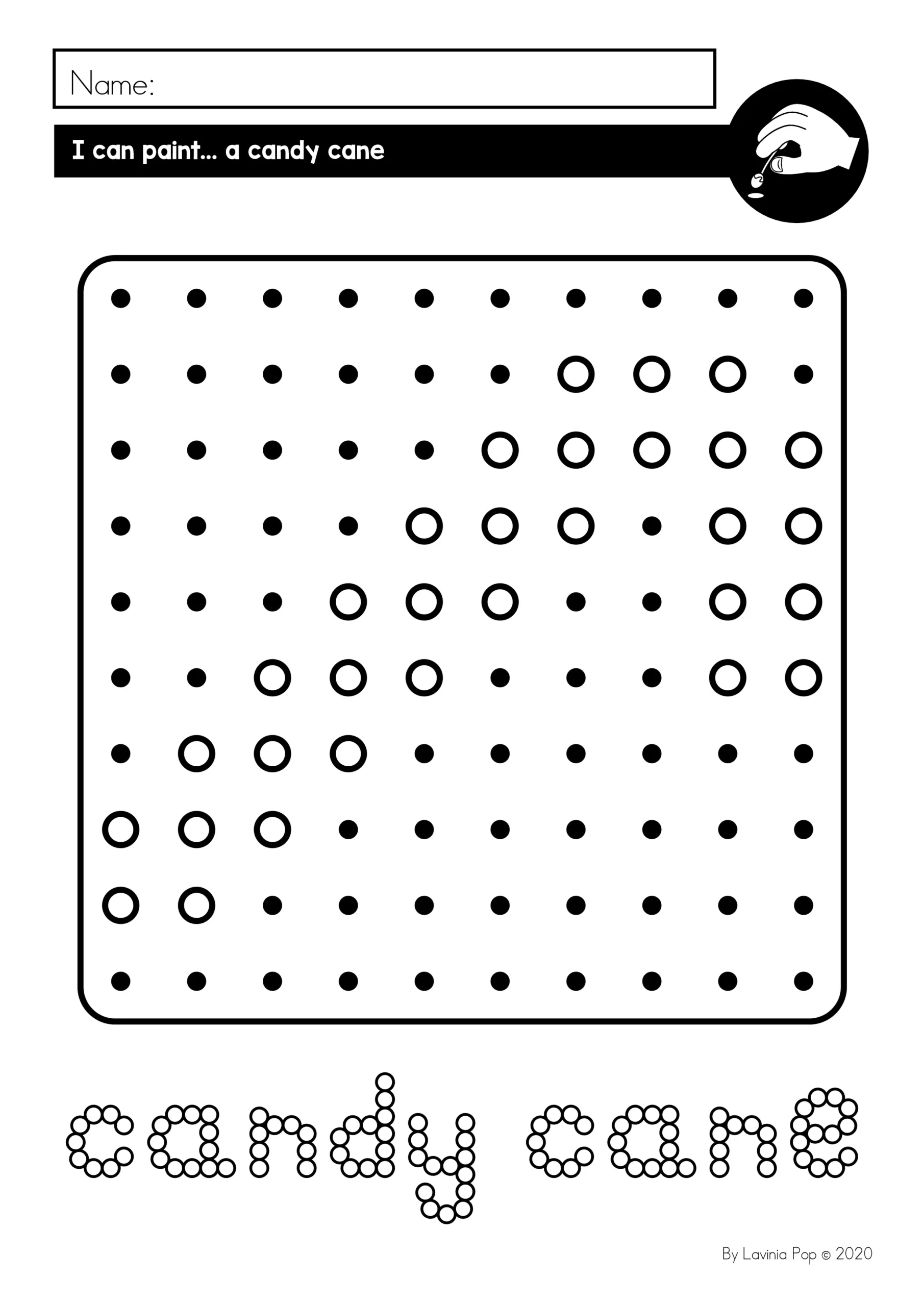 Christmas Pegboards Candy Cane Dot Painting Template Christmas Pegboards black and white candy cane dot template for q tip painting, stickers, or mosaic pins.