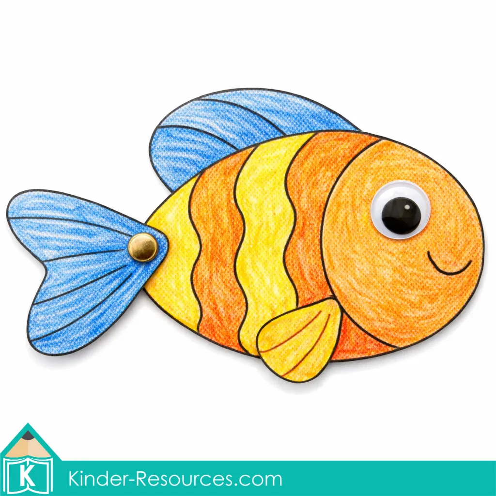 God Made the Birds and Fish Creation Day 5 Fish Craft God Made the Birds and Fish Creation Day 5 fish craft with movable tail fin for preschool Bible lesson