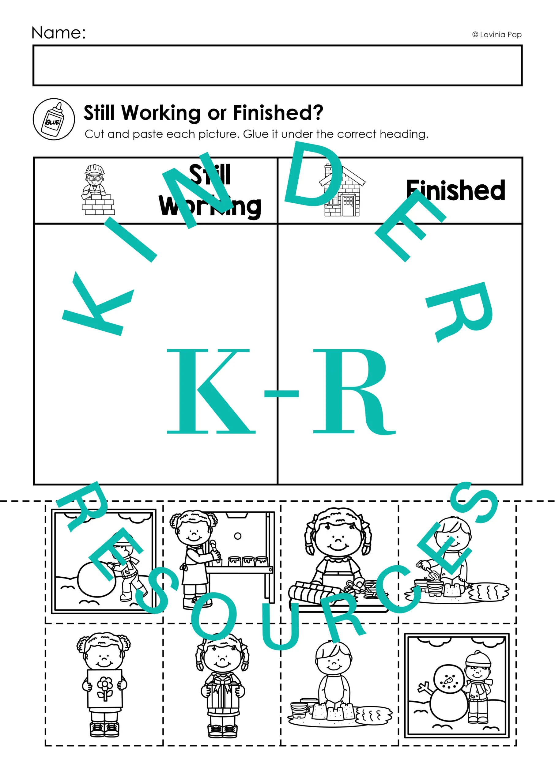Creation Day 7 Preschool Bible Lesson Still Working or Finished Worksheet Creation Day 7 Preschool Bible Lesson God Rested still working or finished cut and paste worksheet for preschool children