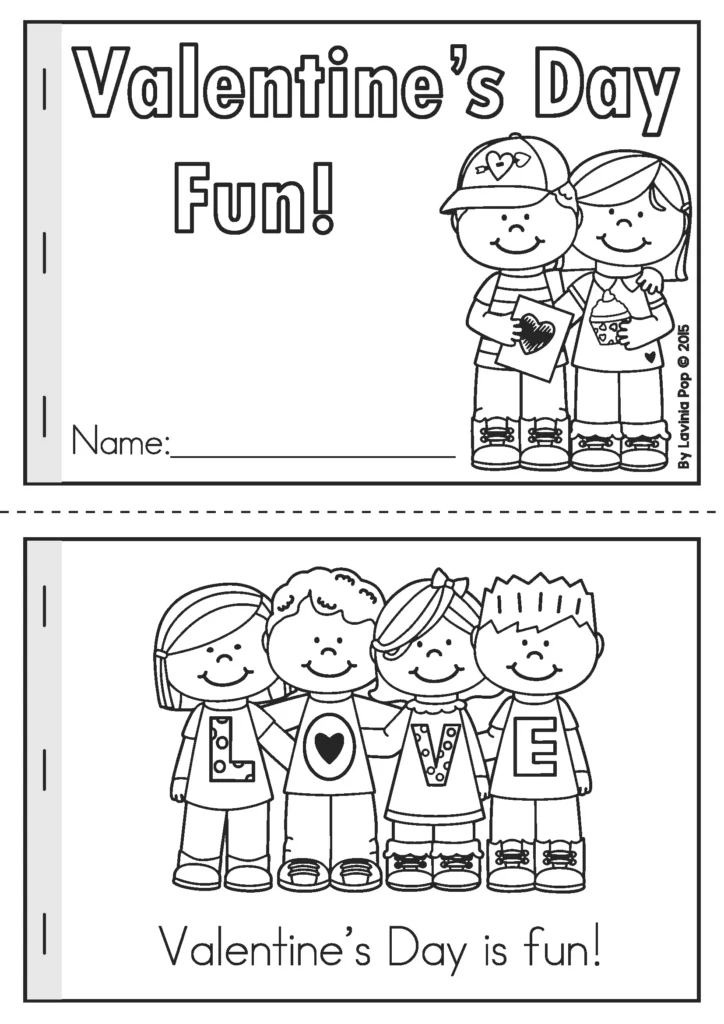 Valentine’s Day Kindergarten Worksheets and Activities emergent reader blackline booklet