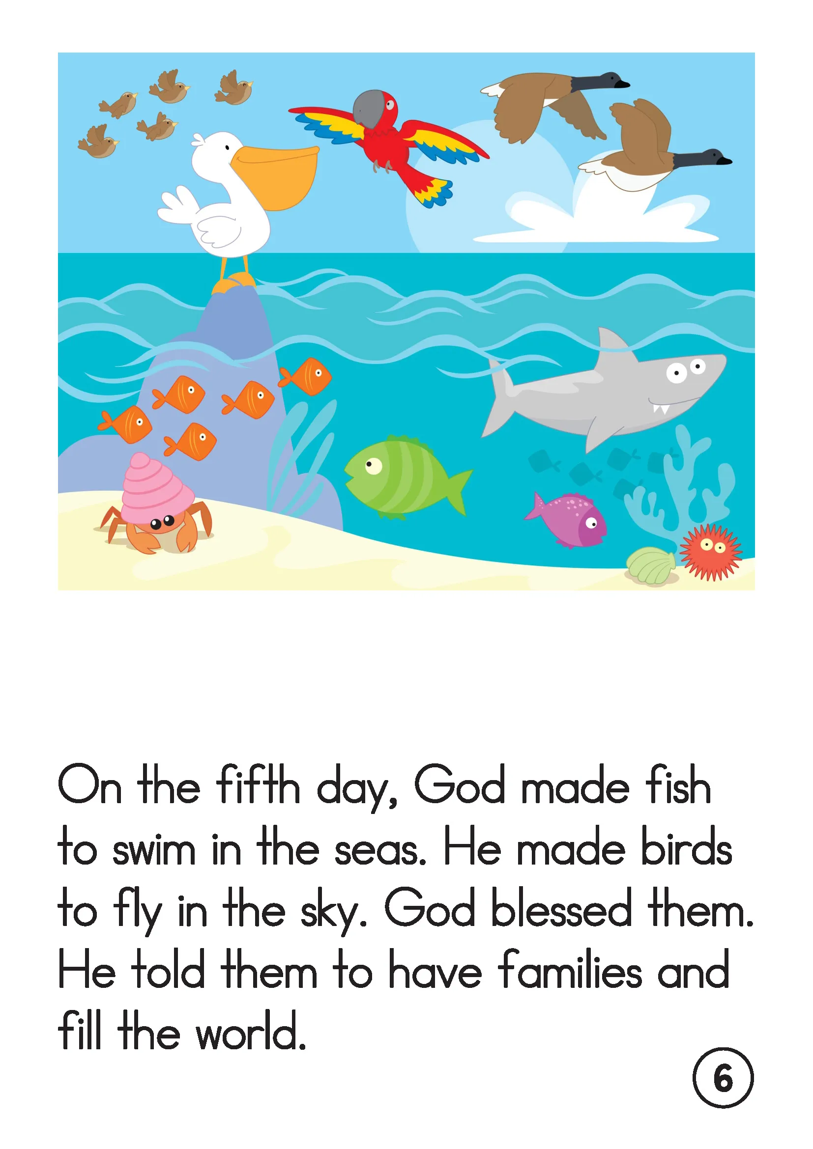 FREE Creation Printable Story for Preschool | God made birds to fly and fish to swim on Day 5 FREE Creation Printable Story for Preschool | God made birds to fly and fish to swim on Day 5