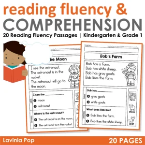 Reading Fluency Passages Kindergarten and Grade 1 Comprehension Worksheets Cover