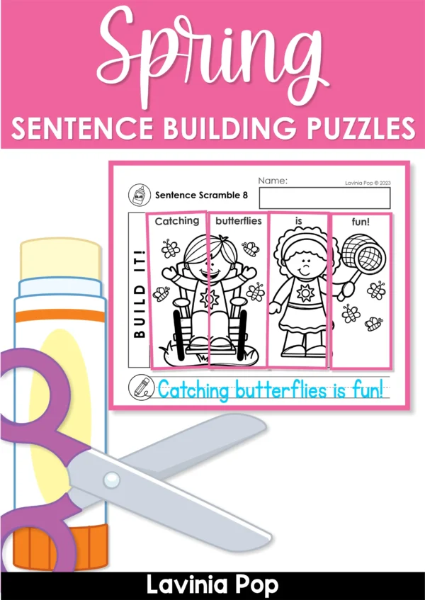 Spring Sentence Building Puzzles | Sentence Scrambles