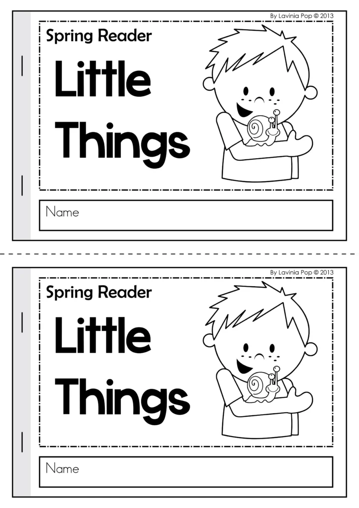 Spring Emergent Readers little things booklet for kindergarten sight word reading practice