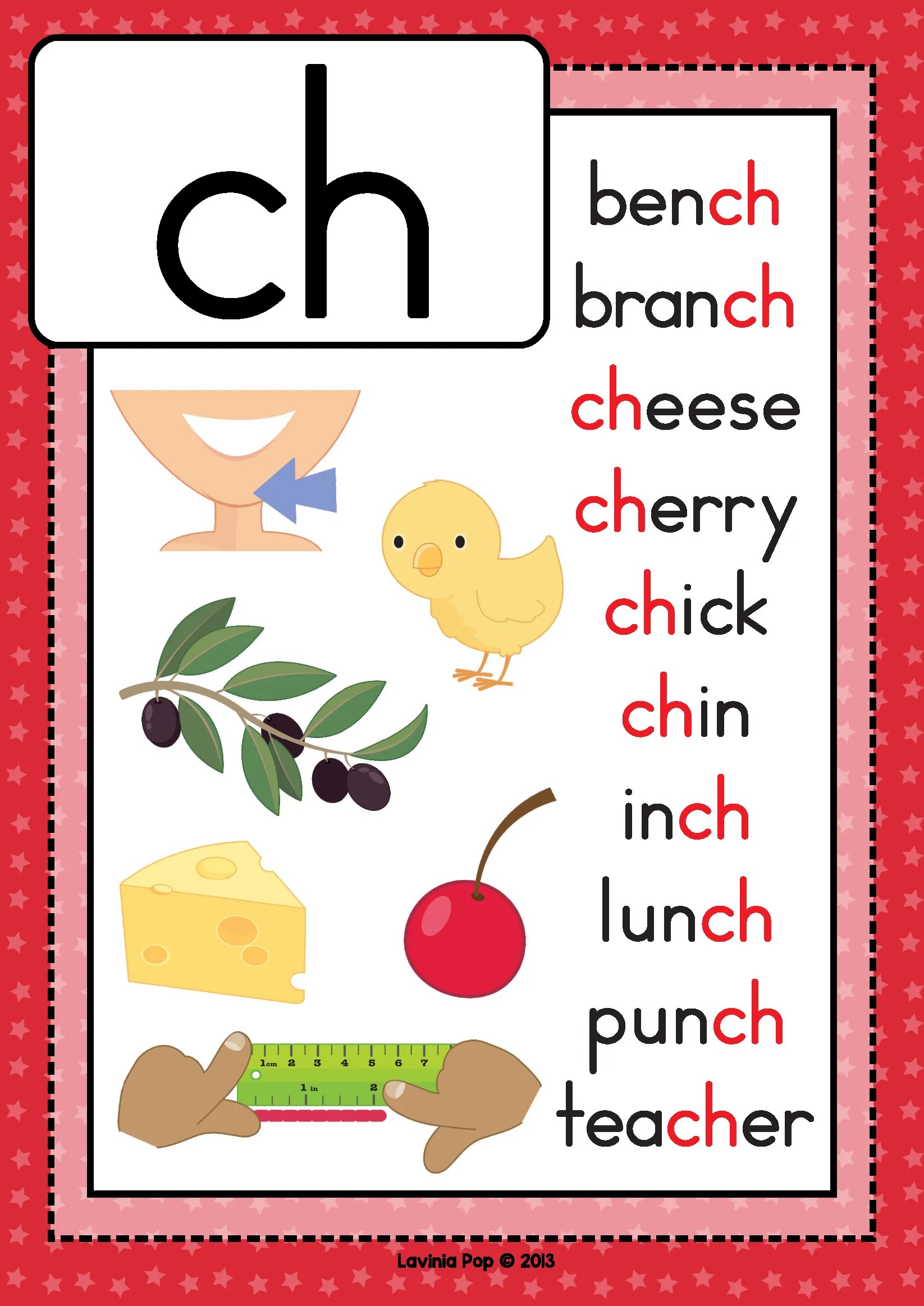 CH Digraph Worksheets and Activities Anchor Chart Poster CH Digraph Worksheets and Activities anchor chart poster with ch words like bench branch cheese cherry chick chin inch lunch punch teacher