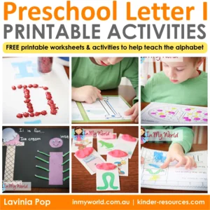 Preschool Letter I activities printable worksheets and crafts for letter recognition beginning sounds and fine motor skills