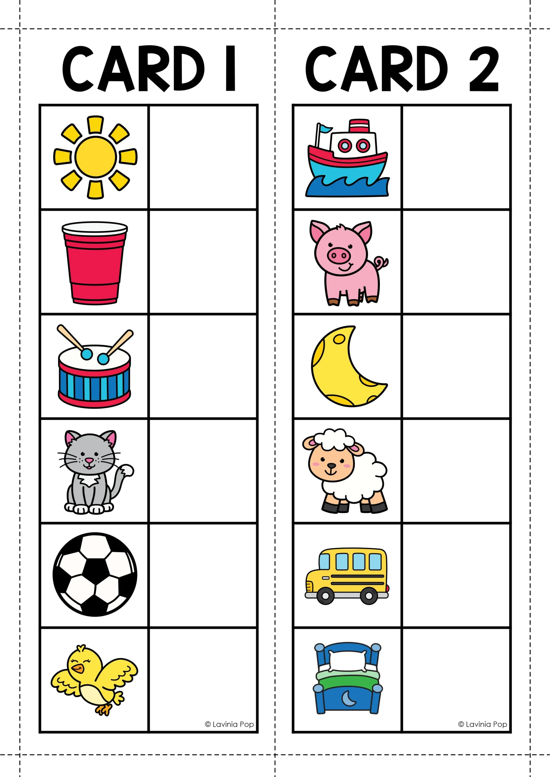 Ending Sounds Picture Cards for Kindergarten Literacy Centers Ending sounds picture cards with familiar vocabulary words for Kindergarten phonics centers and phonemic awareness activities