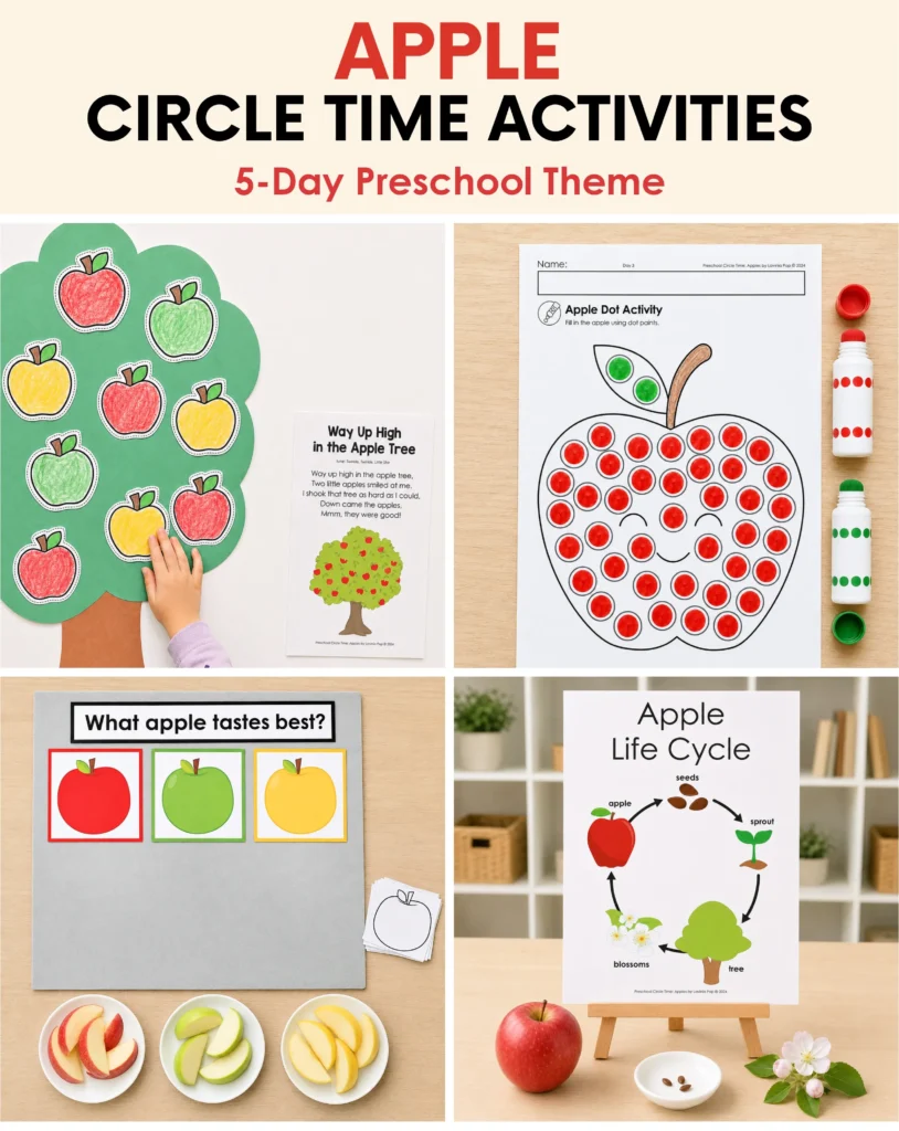 Apple Circle Time Activities for Preschool – 5-Day Theme