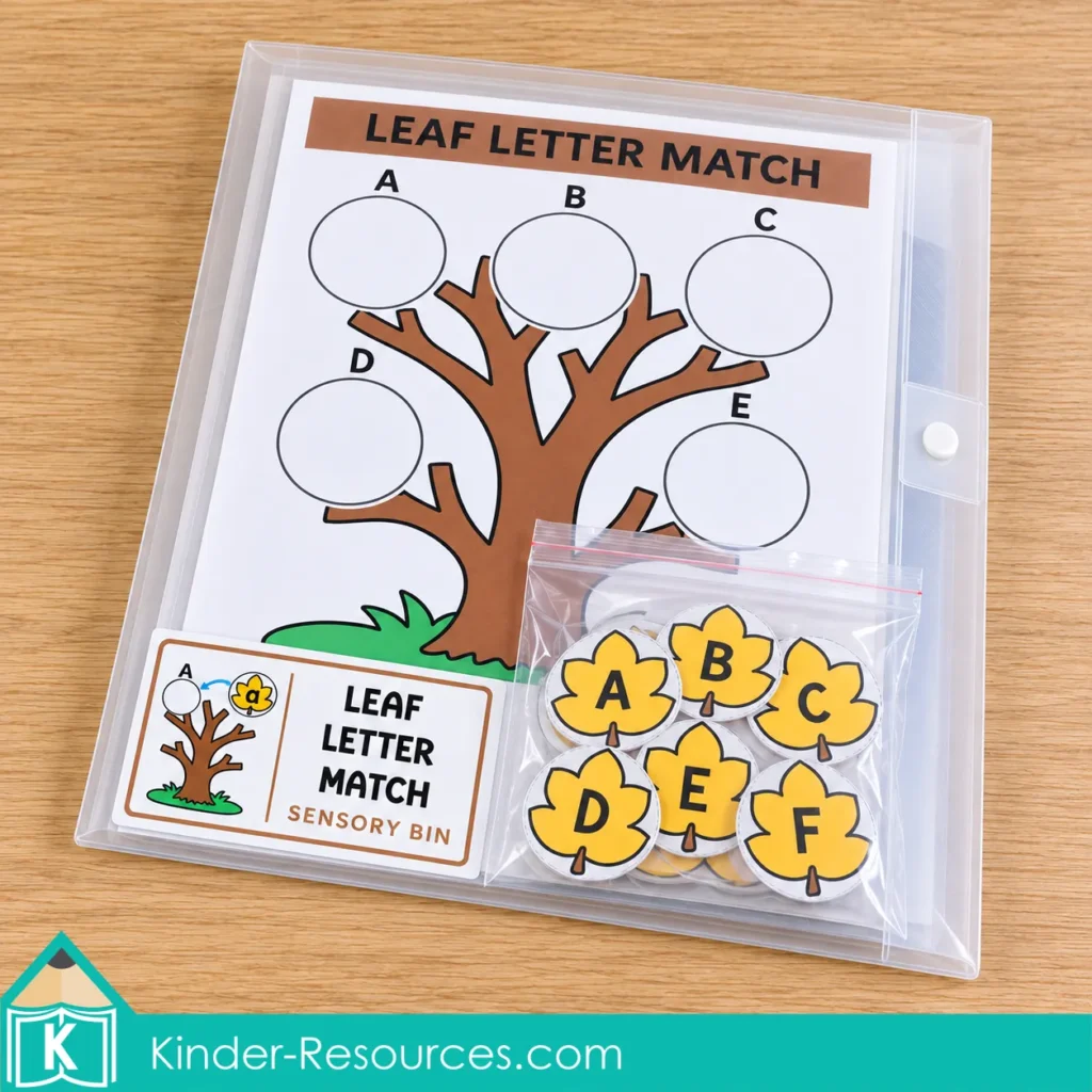 Fall Leaves Sensory Bins for Preschool – Printable Activity Storage