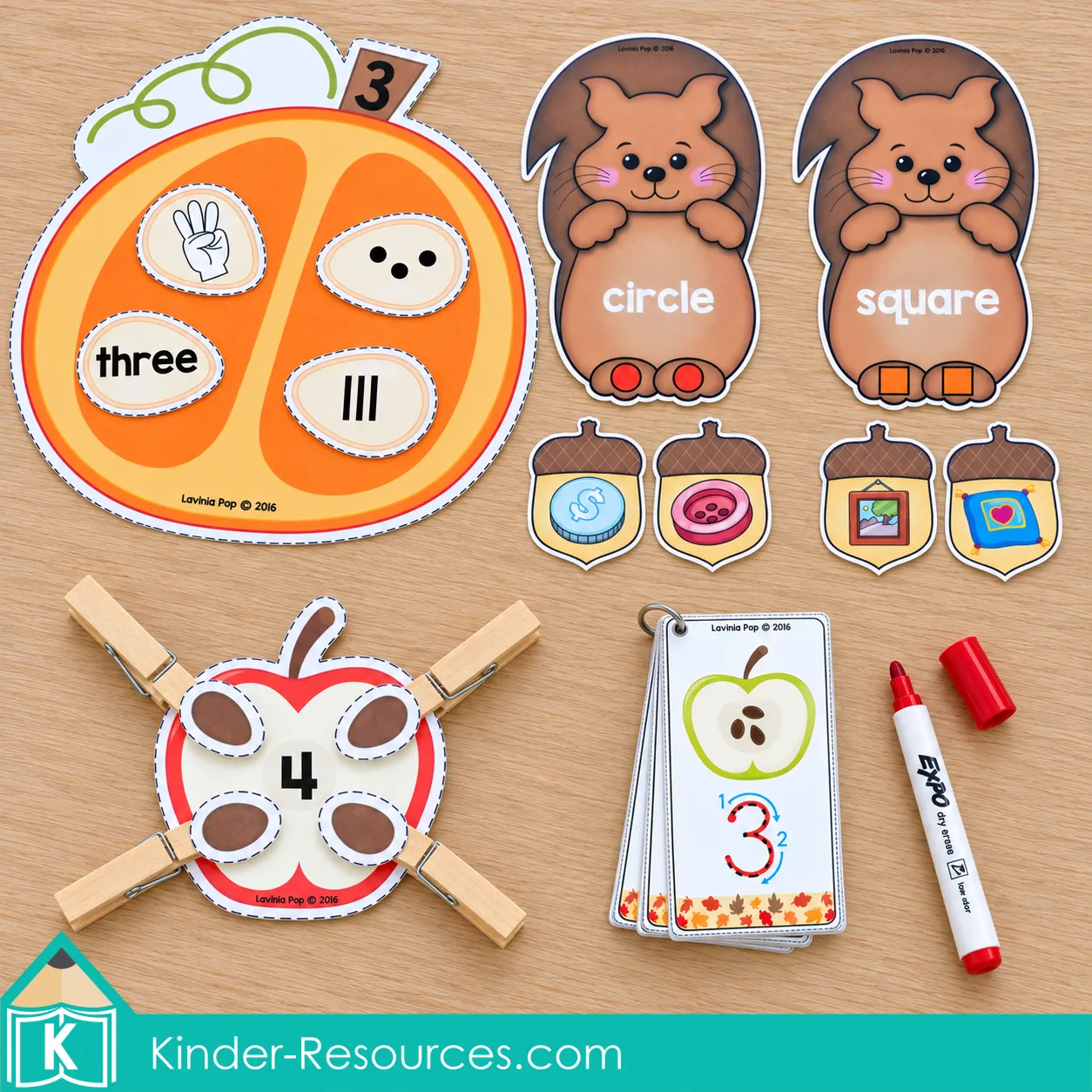 Fall Preschool Centers: Counting, Number Sense, and Shapes