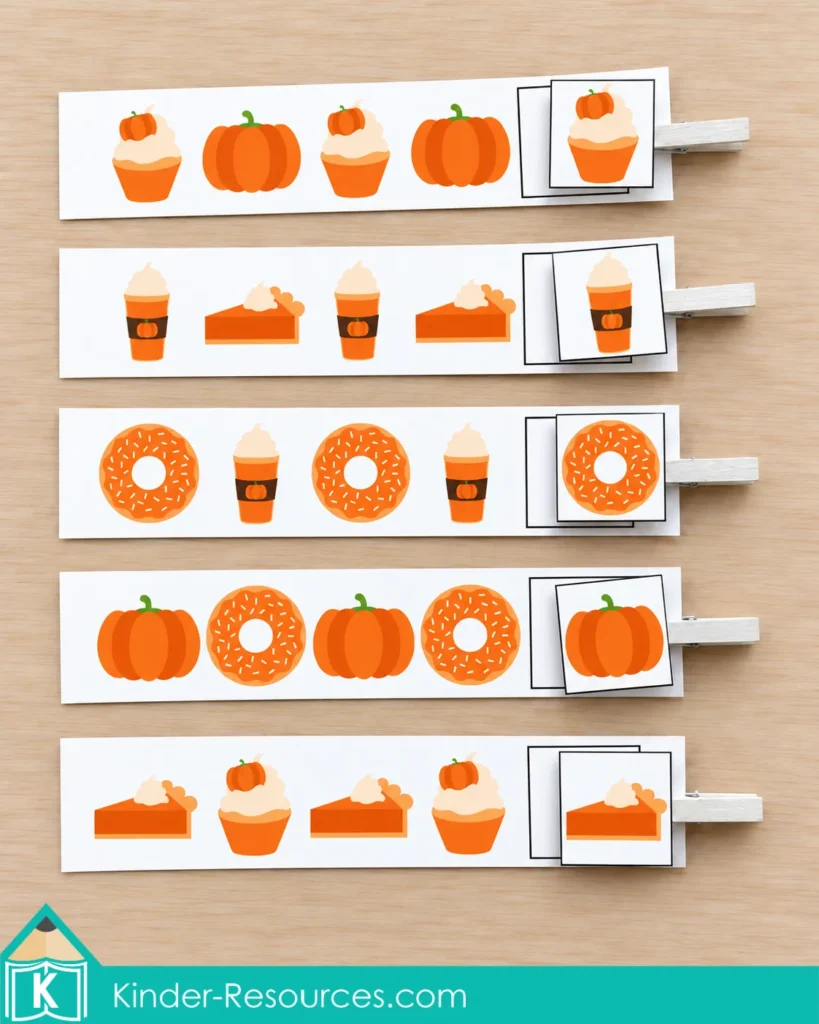Pumpkin Centers for Preschool: AB Pattern Activity