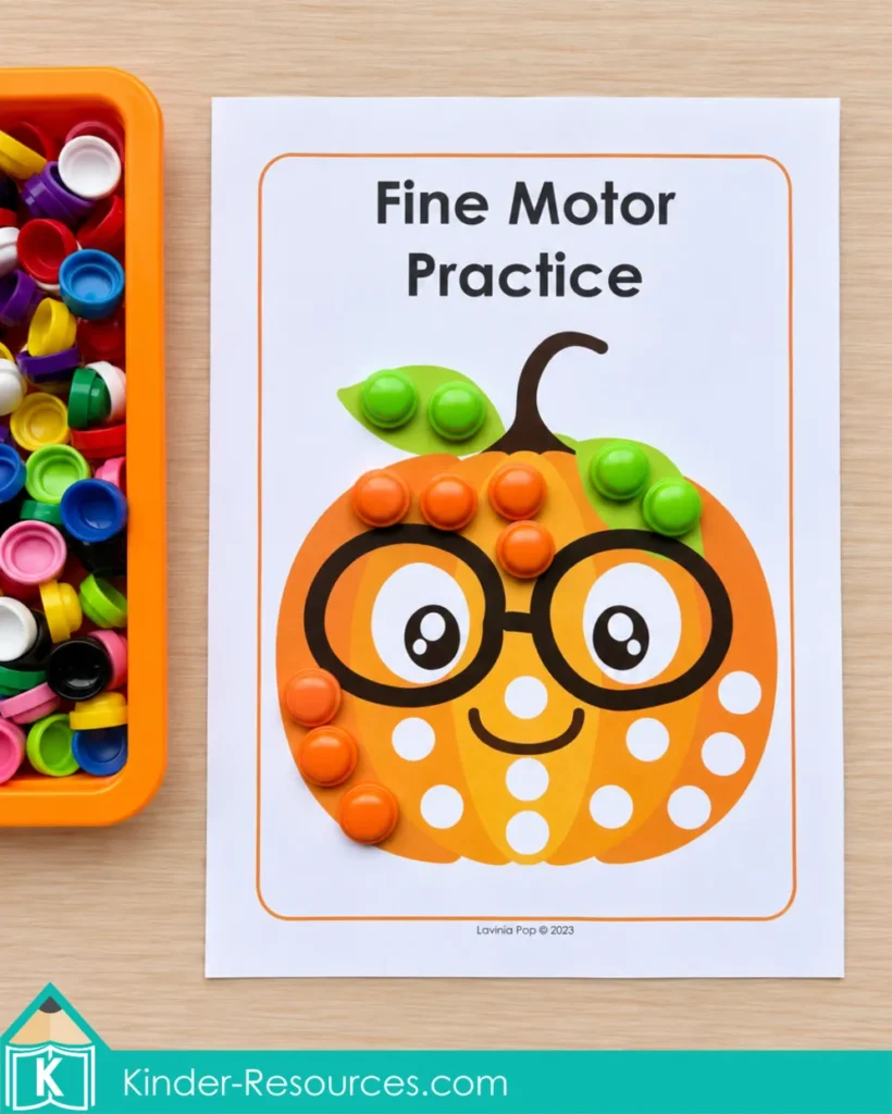 Pumpkin Centers for Preschool: Fine Motor Practice