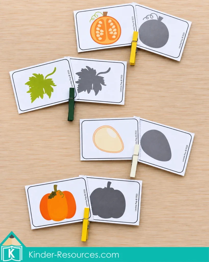 Pumpkin Centers for Preschool: Shadow Matching Activity